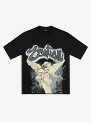 Retro Cupid Rhinestone Graphic T-Shirt