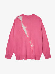 Vintage Street Distressed Ripped Knit Sweater