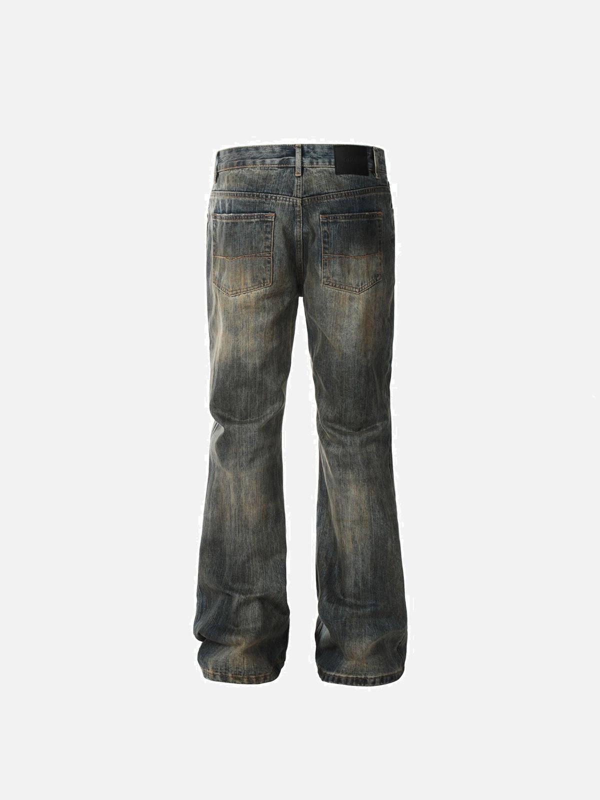 Bamboo Texture Flared Jeans