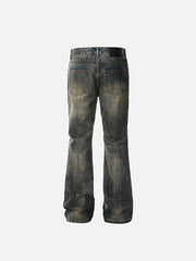 Bamboo Texture Flared Jeans