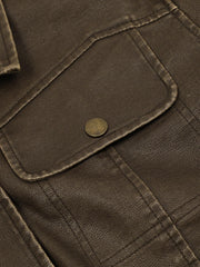 Basic Pocket Faux Leather Jacket
