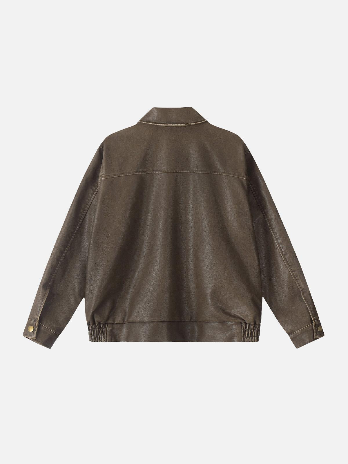 Basic Pocket Faux Leather Jacket