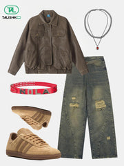 Basic Pocket Faux Leather Jacket