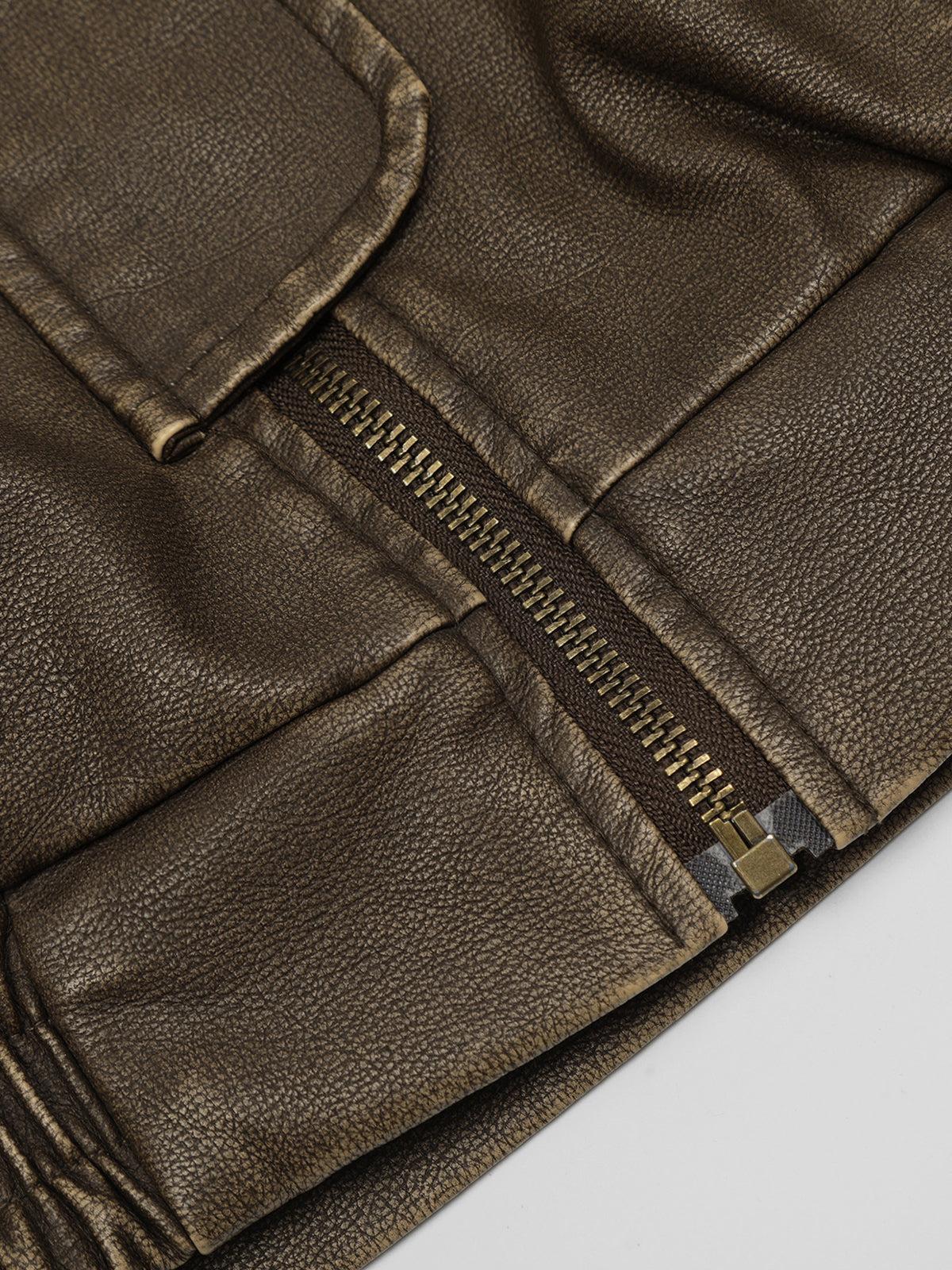Basic Pocket Faux Leather Jacket