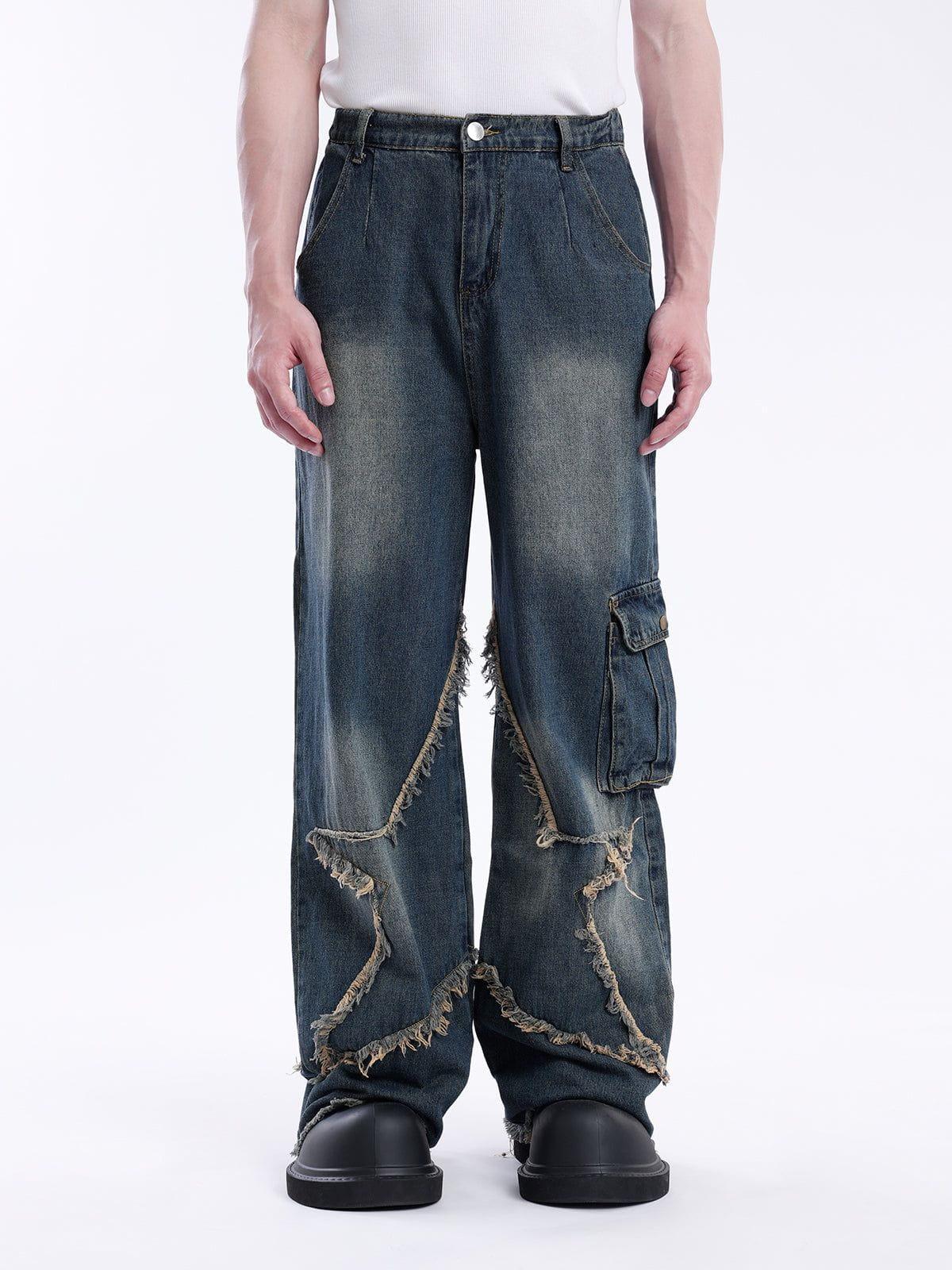 Basic Star Fringe Loose Jeans