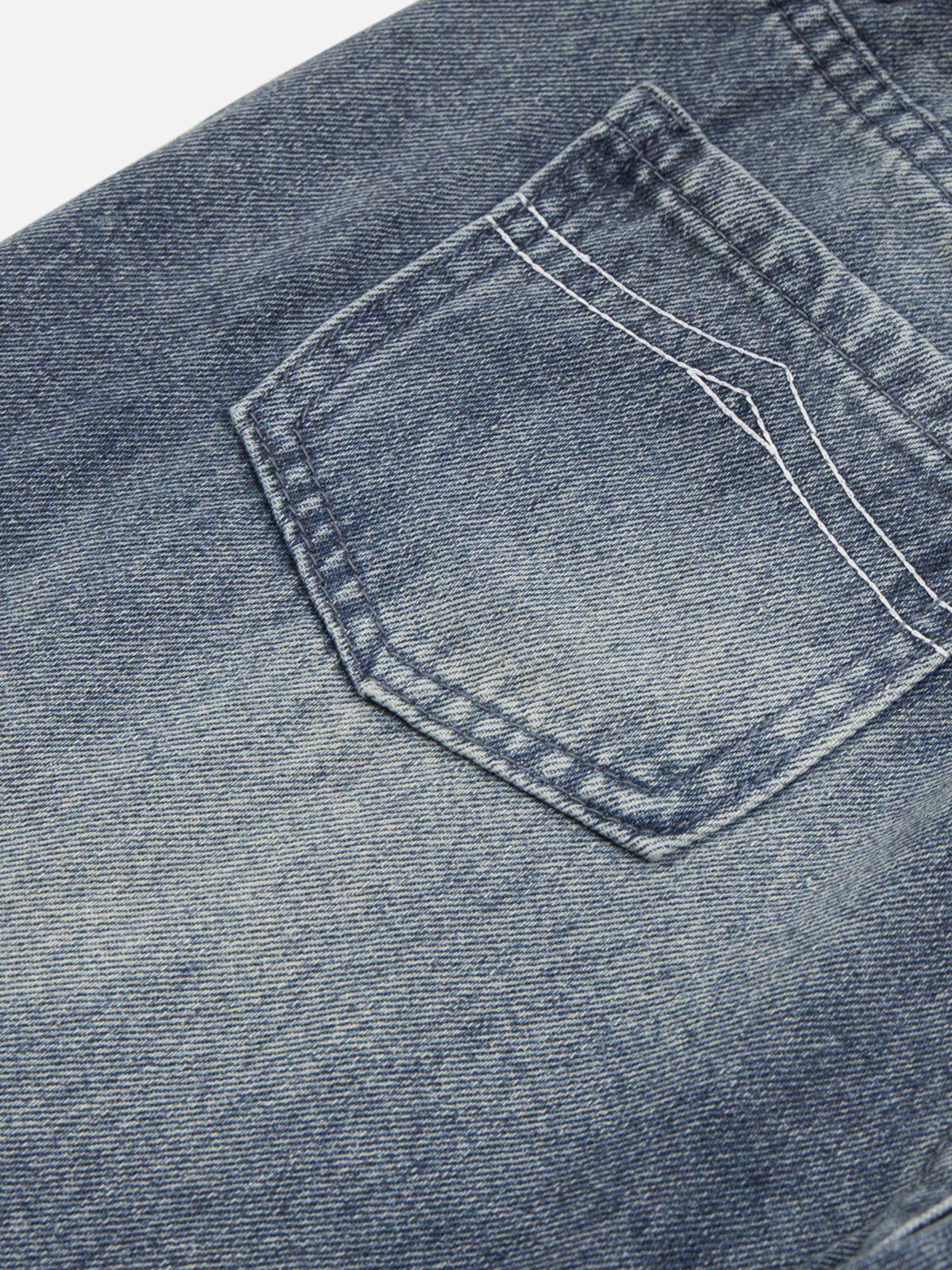 Basic Washed Low-Rise Jeans