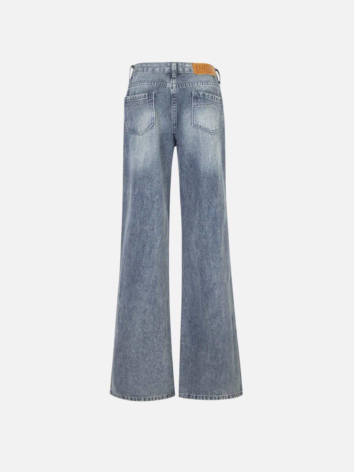 Basic Washed Low-Rise Jeans