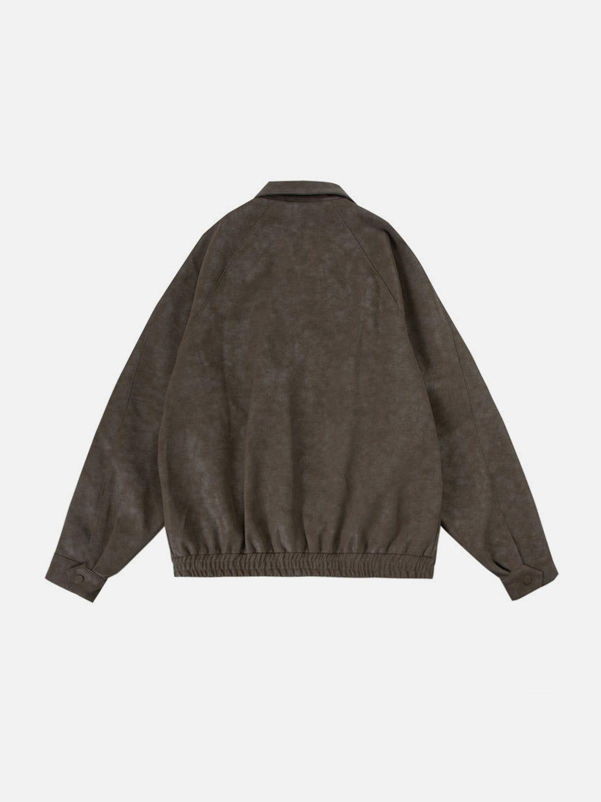 Basic Zip Up Faux Leather Jacket