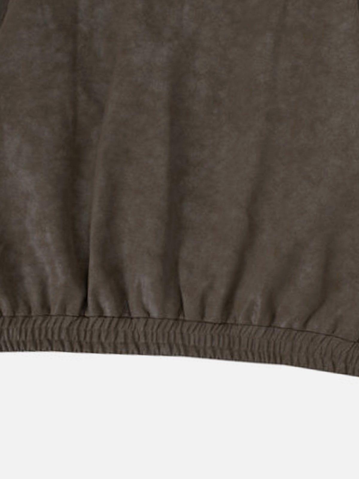 Basic Zip Up Faux Leather Jacket