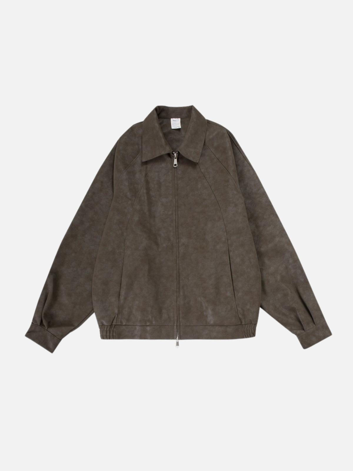 Basic Zip Up Faux Leather Jacket