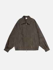 Basic Zip Up Faux Leather Jacket