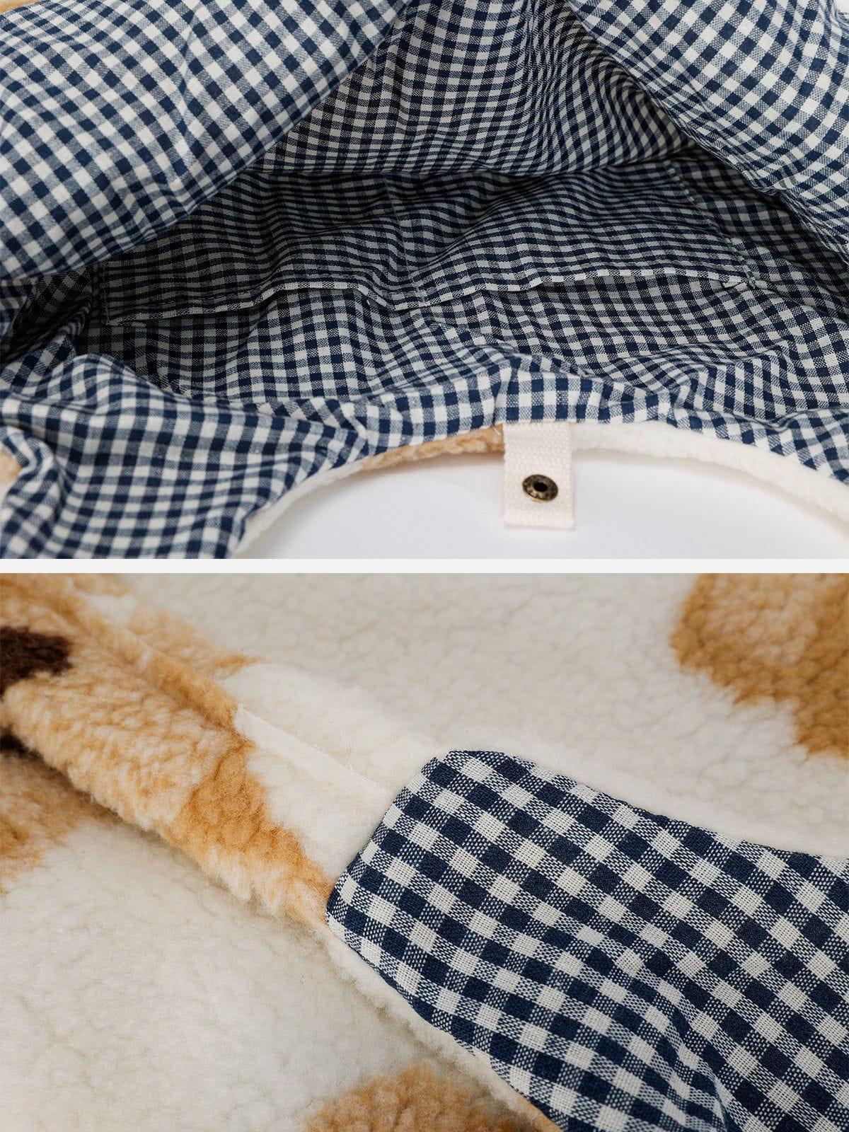 Bear Pattern Sherpa Bag