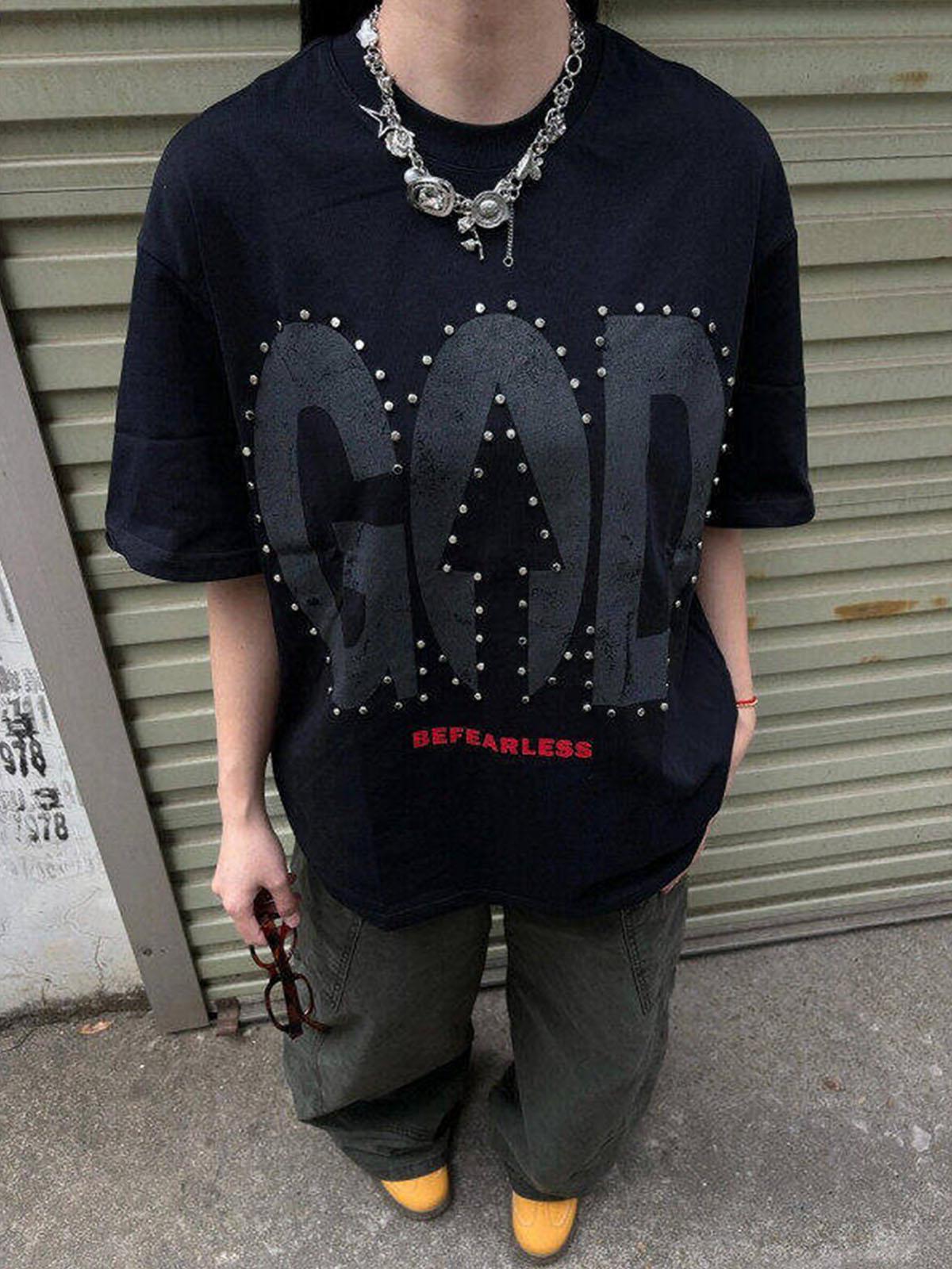 "BEFEARLESS" Print Slogan T-Shirt