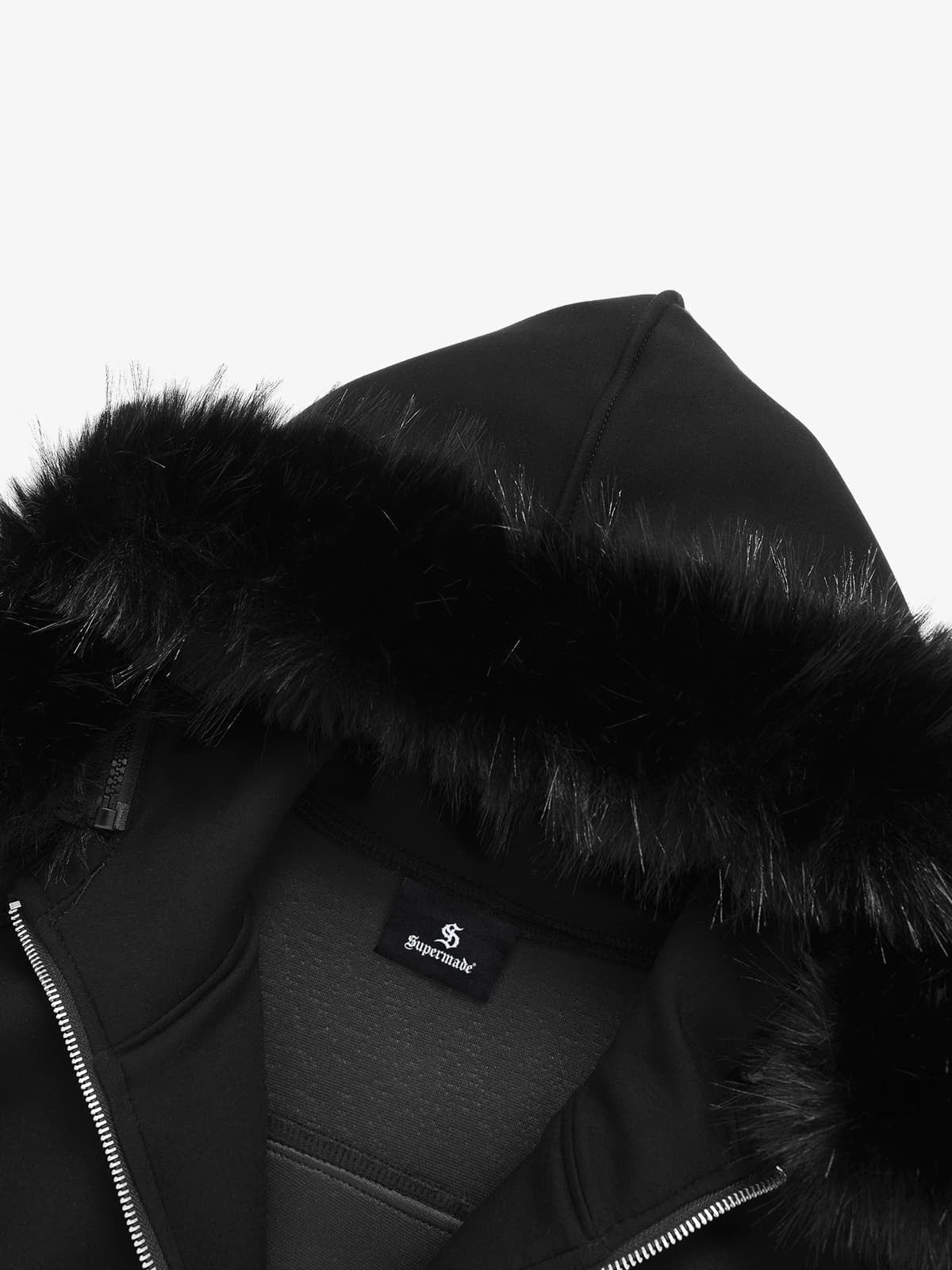 Vintage Patchwork Fur Hooded Cotton Jacket