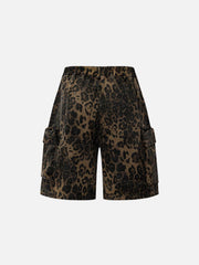 Big Pocket Leopard Print Shorts