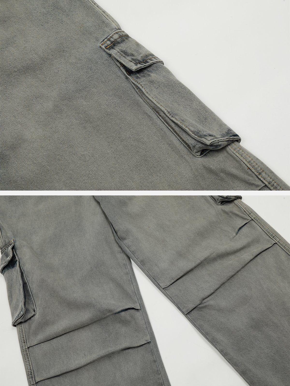 Big Pocket Wrinkle Loose Jeans