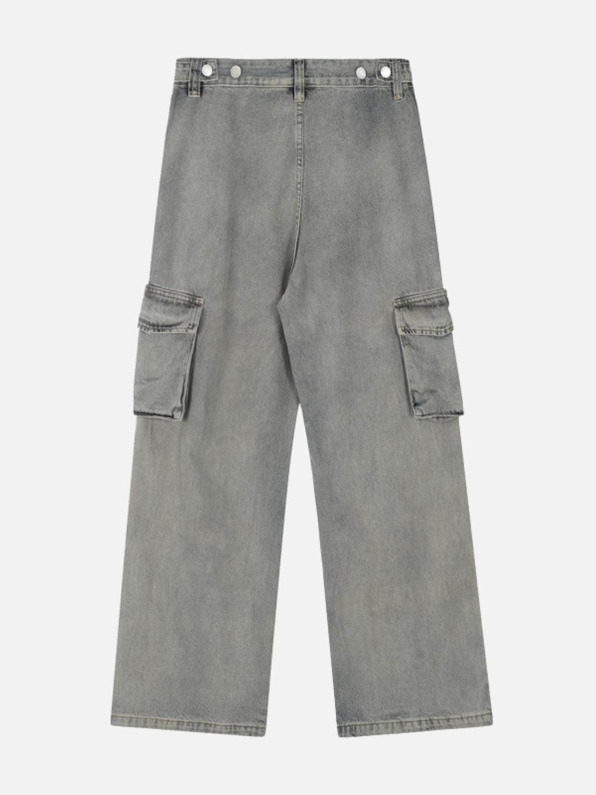 Big Pocket Wrinkle Loose Jeans