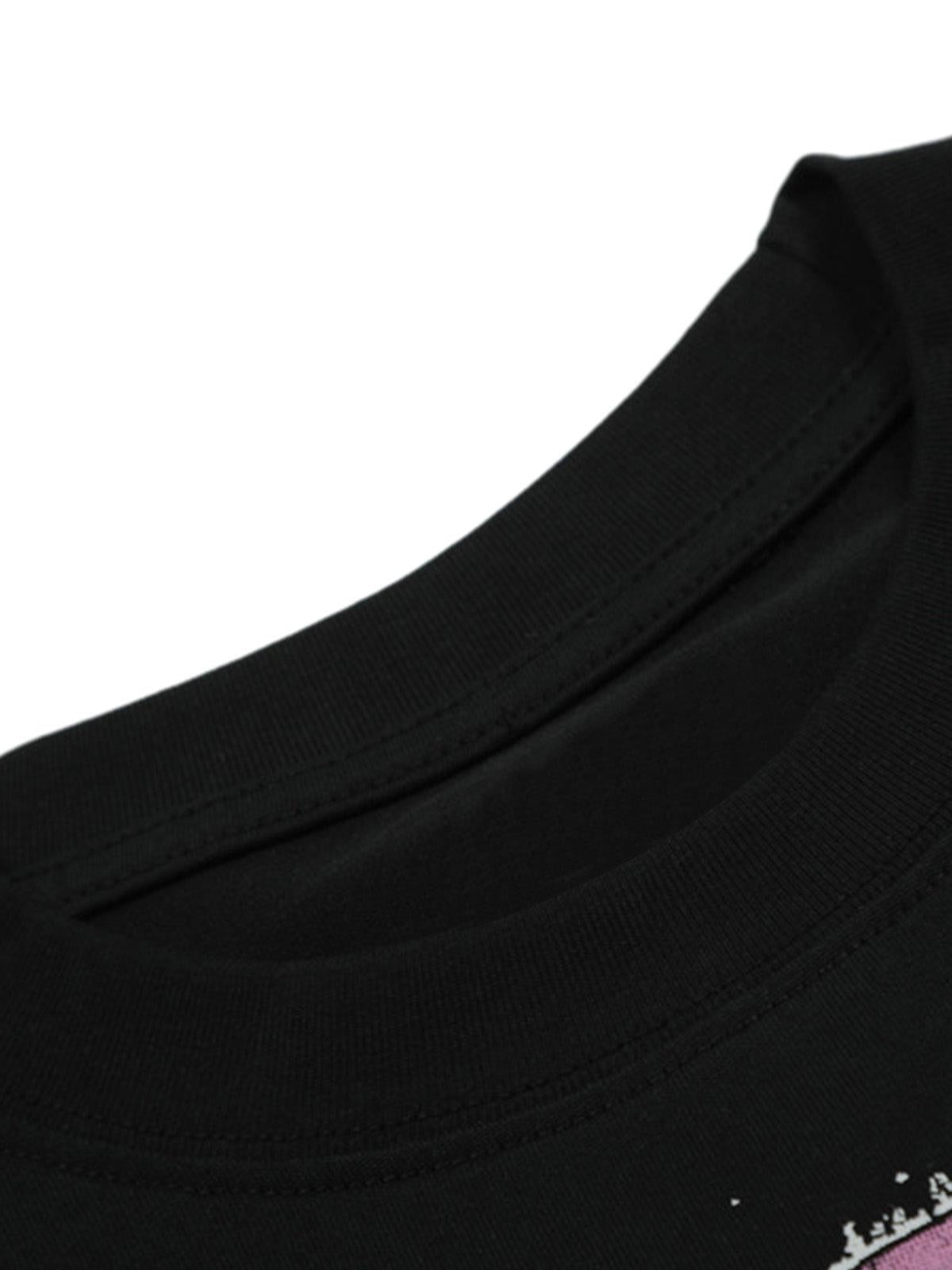 Black Graphic Crew Neck T-Shirt