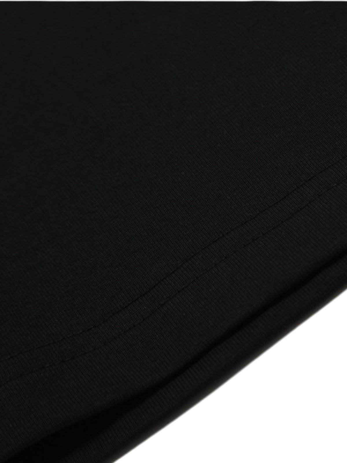Black Graphic Crew Neck T-Shirt
