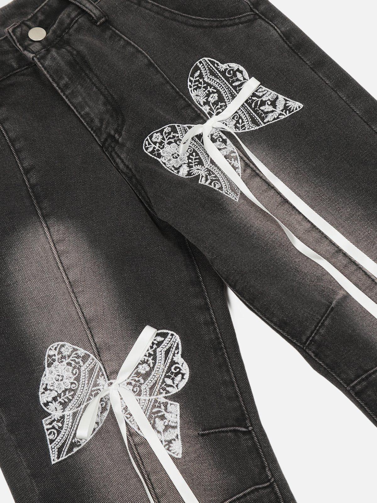 Bow Butterfly Washed Jeans