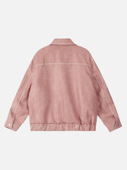 Bow Cropped Faux Leather Jacket