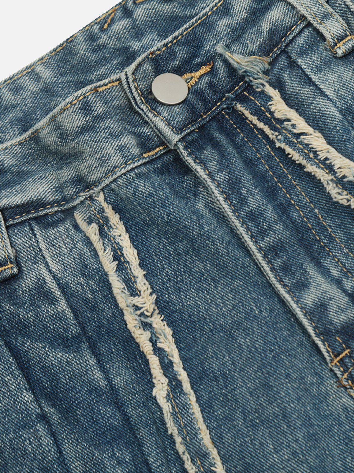 Bow Fringe Washed Jeans