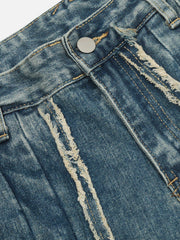 Bow Fringe Washed Jeans