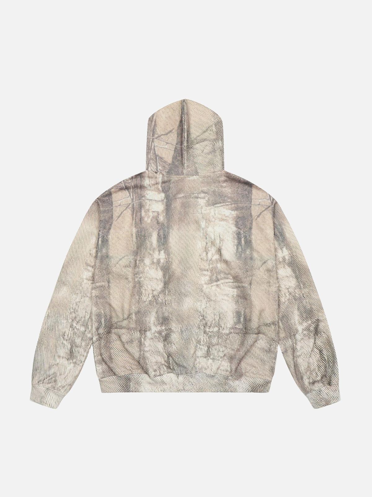 Branch Pattern Letter Print Hoodie