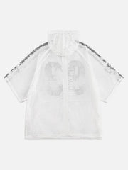 Breathable Mesh Hooded Snake Print Jersey T-Shirt