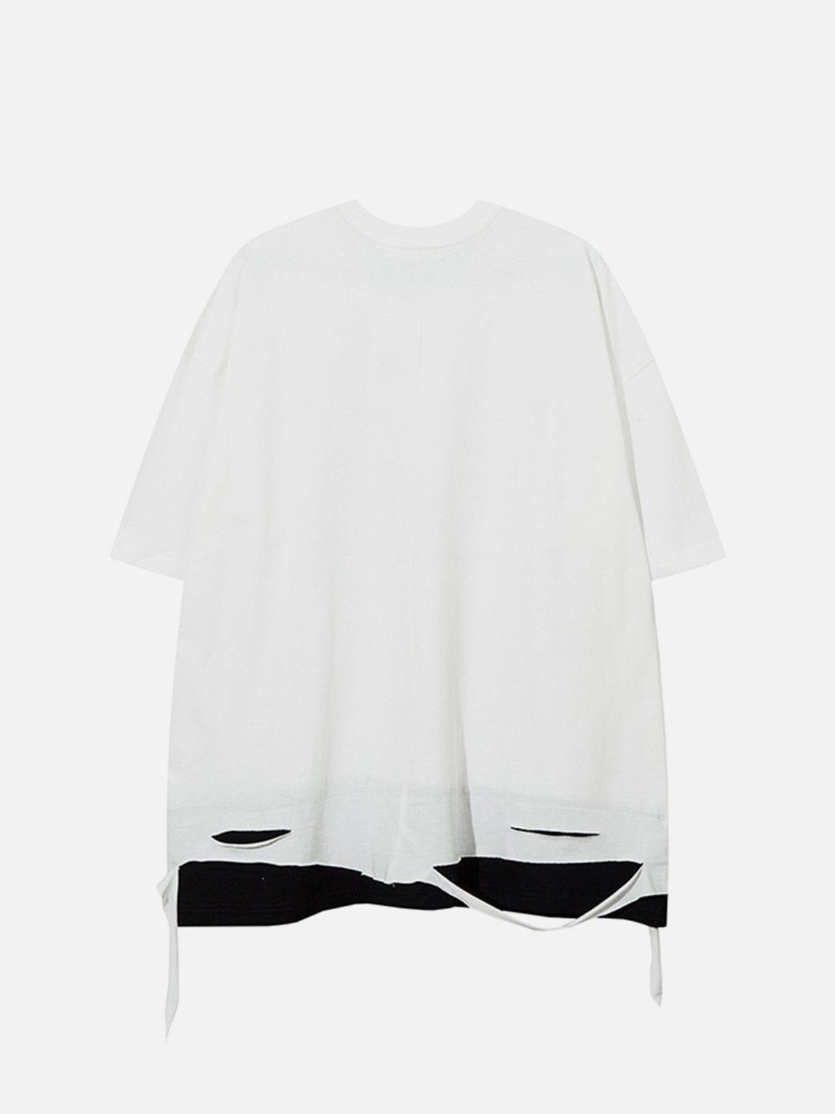 Broken Hole Fake Two Pieces Tee