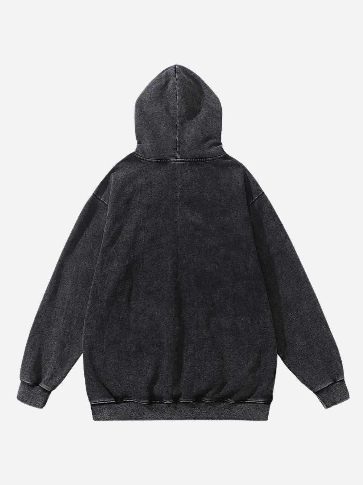 Burning Retro Skull Skeleton Graphic Hoodie