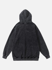 Burning Retro Skull Skeleton Graphic Hoodie