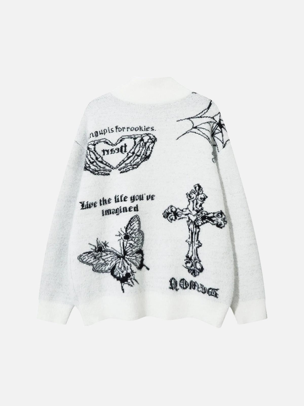 Butterfly Cross Knit Cardigan