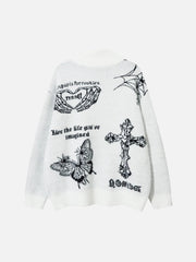 Butterfly Cross Knit Cardigan