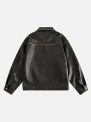 Butterfly Faux Leather Jacket