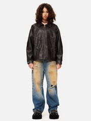 Butterfly Faux Leather Jacket