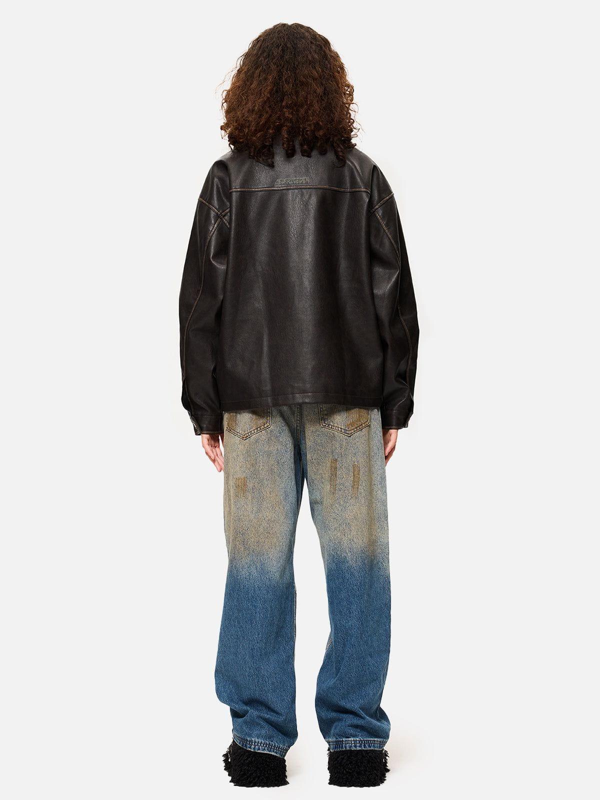Butterfly Faux Leather Jacket