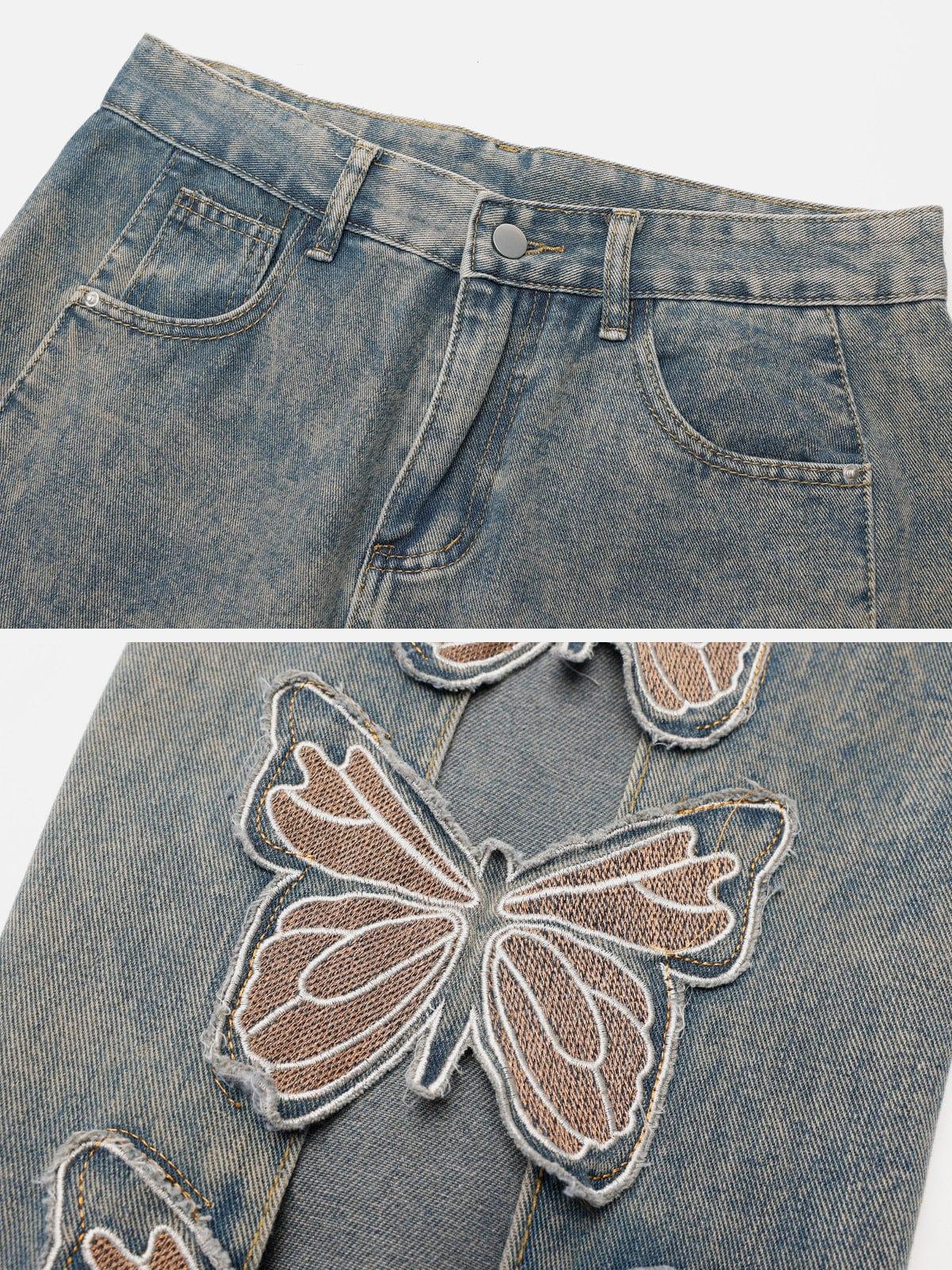 Butterfly Leg Cutout Jeans