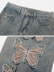 Butterfly Leg Cutout Jeans