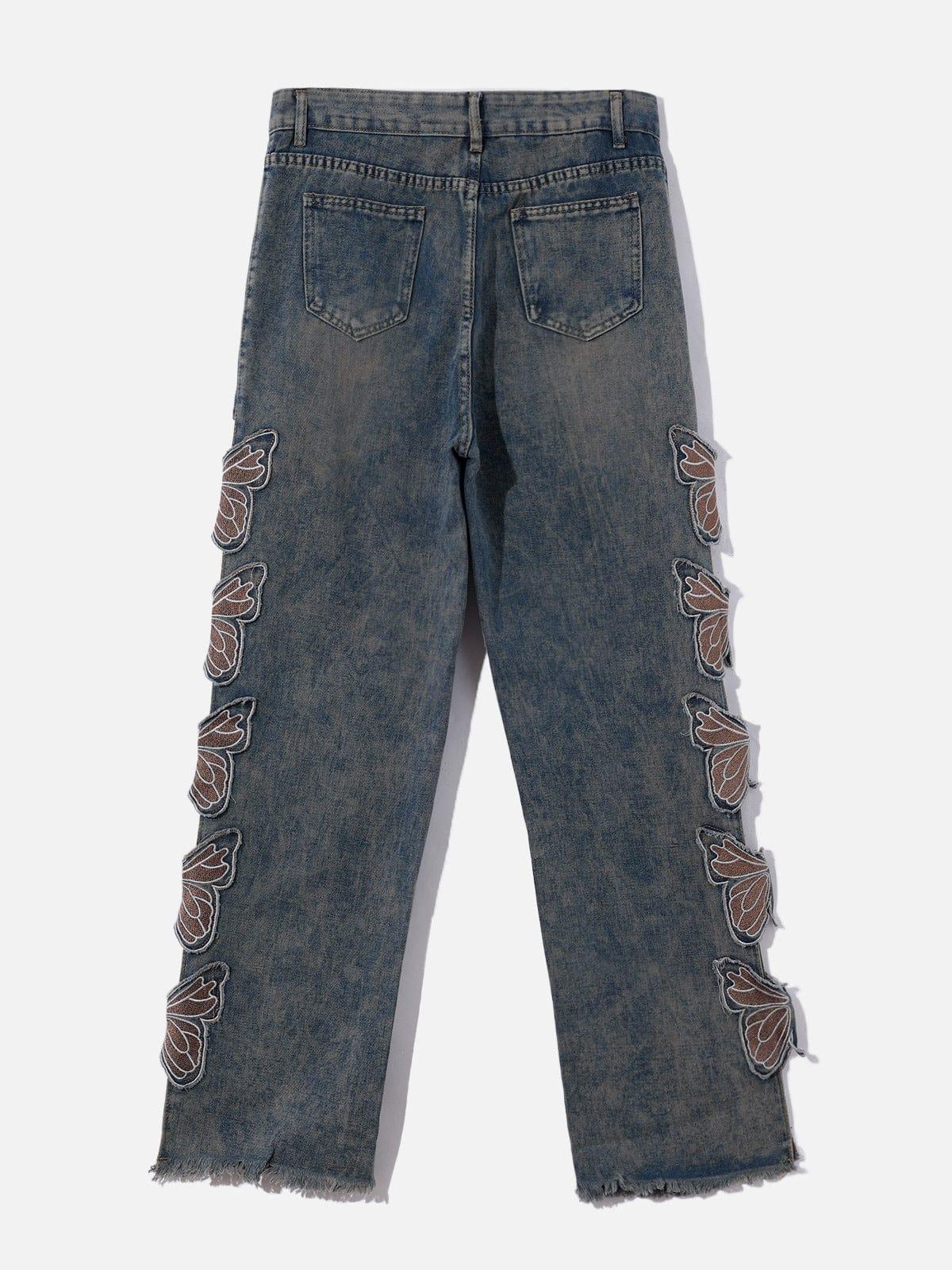 Butterfly Leg Cutout Jeans