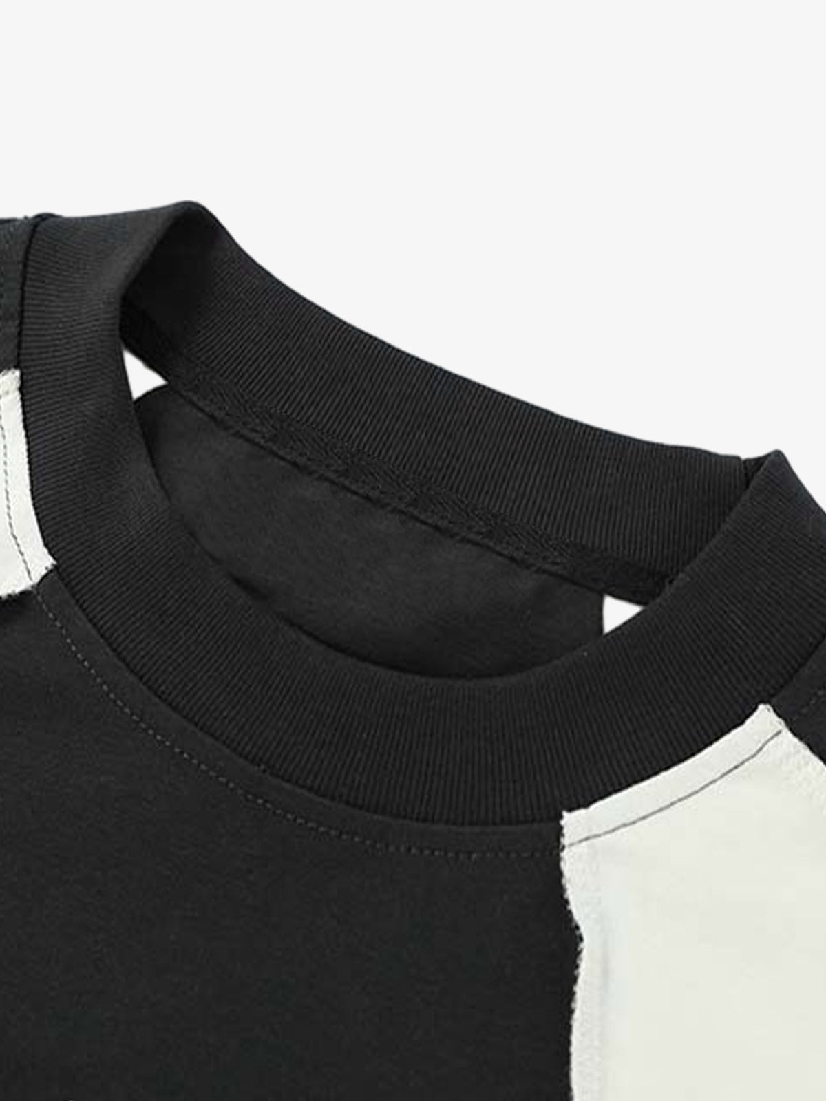 Lightning Letter Print Contrast Color Stitching Long-Sleeve T-Shirt