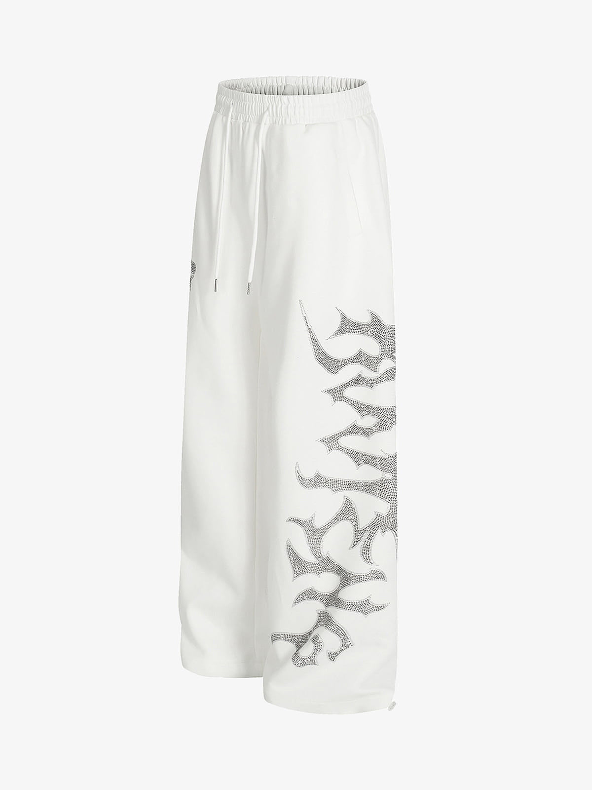 High Street Rhinestone Hip-hop Wide-leg Sweatpants