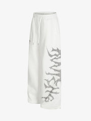 High Street Rhinestone Hip-hop Wide-leg Sweatpants