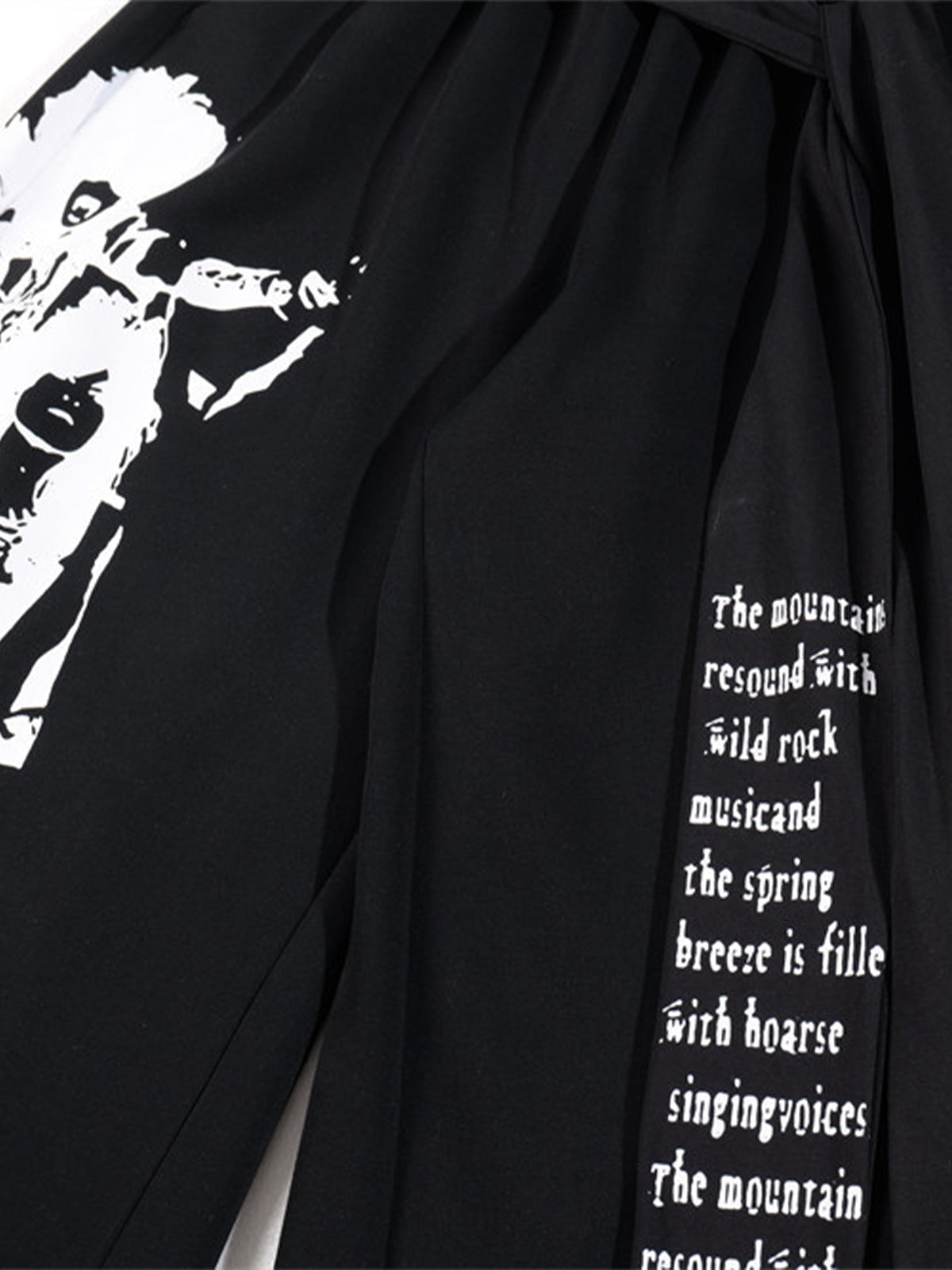 Dark Street Character Print Waist Strap Detail Barrel Pants