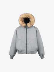 Vintage Patchwork Fur Hooded Cotton Jacket