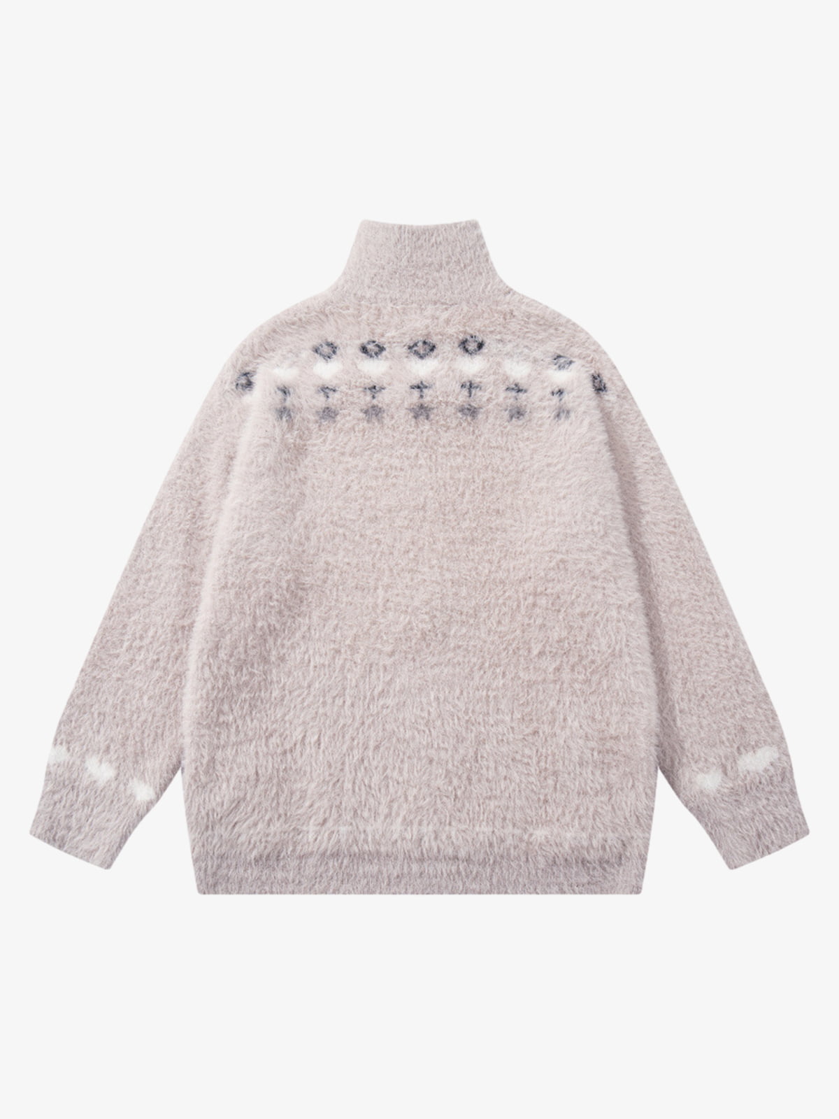 Street Graffiti Heart Pattern Knitted Cardigan Sweater