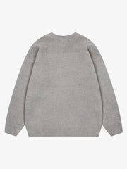 Embroidered Letter Knit Sweater