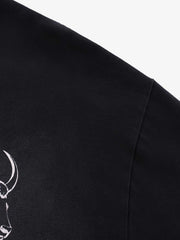Vintage Washed Goat Print Long Sleeves T-Shirt