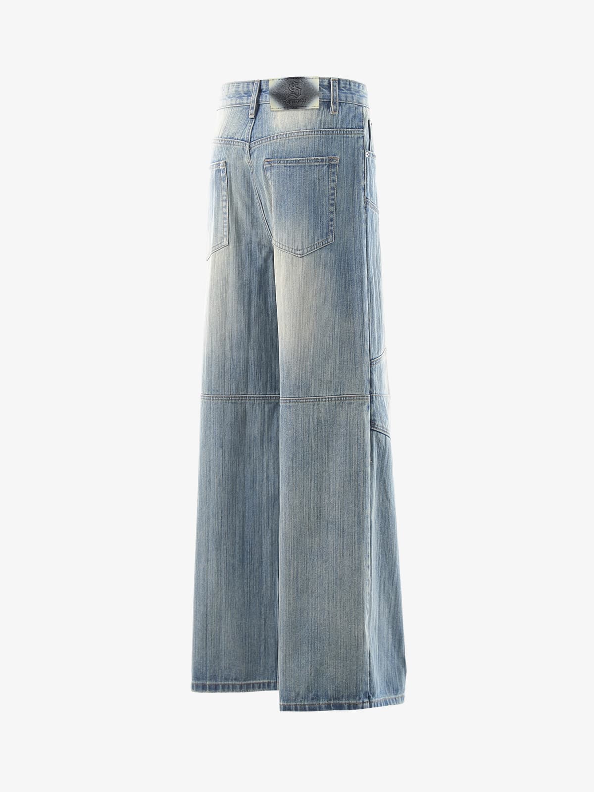 Vintage Washed Distressed Patchwork Deconstructed Baggy Jeans