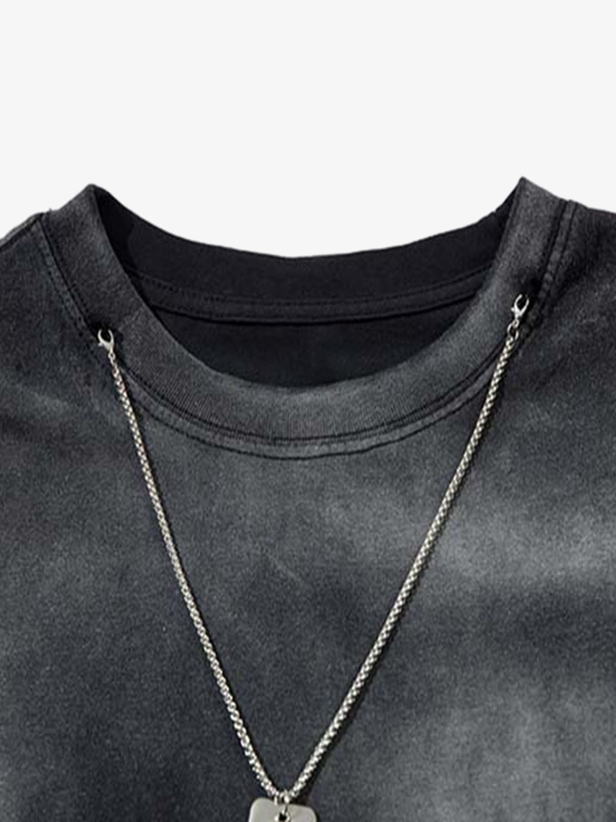 Inkjet Dirty Necklace Long-Sleeved T-Shirt